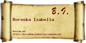 Boroska Izabella névjegykártya